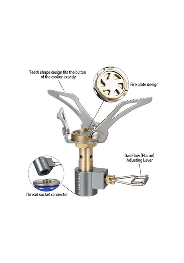 Ebitda 45g Süper Hafif Cep Açık Katlanır Kamp Gaz Sobası Gümüş Gümüş