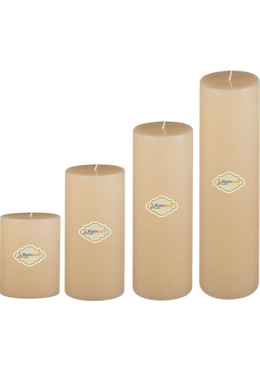 Small 4 Lü Set Mum Çap 7 Cm Krem Krem