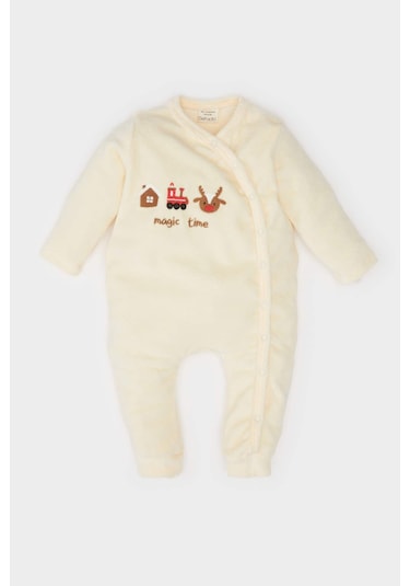 DeFacto Erkek Bebek Yenidoğan Yılbaşı Temalı Uzun Kollu Çıtçıtlı Kadife Tulum D6510A524WNER233 Ekru DeFacto Erkek Bebek Yenidoğan Yılbaşı Temalı Uzun Kollu Çıtçıtlı Kadife Tulum D6510A524WNER233 Ekru