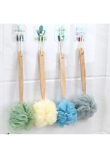 Homyl Uzun Saplı Duş Puf Sünger Peeling Örgü Fırça Scrubber