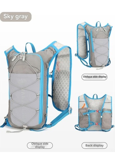 Fortunelane Gündüz/gece Spor Çantası: Su Geçirmez Nylon, Yansıtıcı, Su Bladder Uyumlu, Bisiklet İçin Çift Omuzlu - Gri Gri Gri