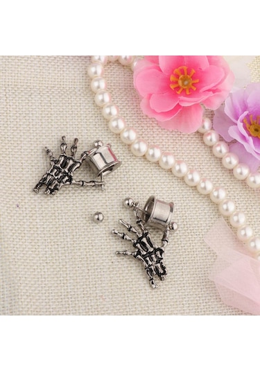 Homyl 2 Adet Paslanmaz Çelik İskelet El Kulak Tıkaçları 12mm Gümüş