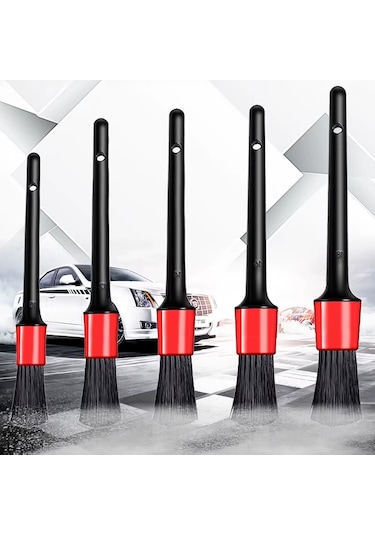 5'li Kaliteli Farklı Boyutlarda Oto Detay Fırça Seti 5 Adet Oto Araba Yıkama Klima Temizleme Fırçası