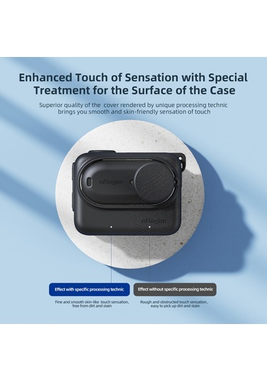 Ranyeek Insta360 Go 3s Kamera İçin Silikon Korumalı Kılıf - Çanta Askısı İle Tam Koruma Ve Kolay Taşıma - Siyah