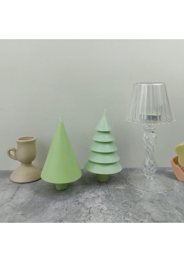 Suntek Plastik Noel Ağacı Mum Kalıbı Aroma Mum Yapımı
