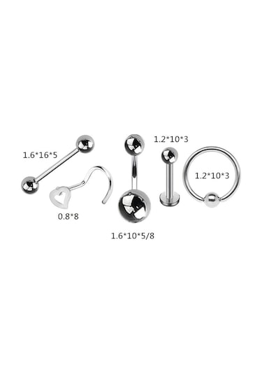 Mufunye Piercing Seti, Aletler Dahil Kombinasyon Paketi, Siyah