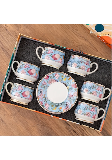 Porsima Rengin 6 Kişilik 12 Parça Türk Kahvesi Fincan Takımı