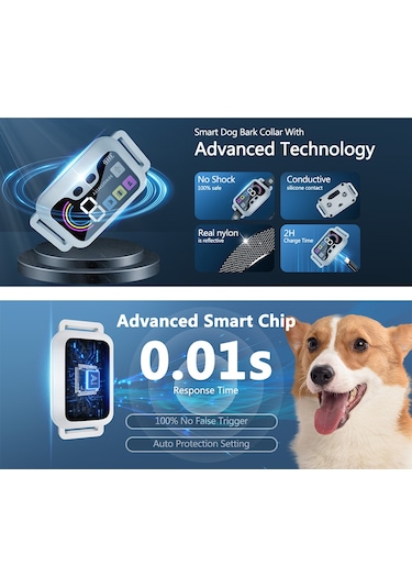 Geeksen Köpek Eğitim Cihazı Köpekler İçin Havlama Tasması Renkli Ekran Akıllı