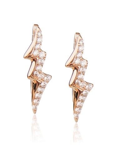 Kadın Kararmaz Çelik Lüks Takı Zirkon Taşlı Şimşek Küpe