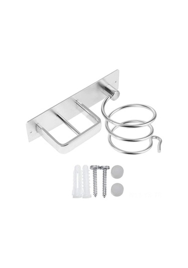 Yunboo Banyo Saç Bakımı Aletleri Depolama Rafı: Fön Makinesi, Düzleştirici, Kıvırıcı Tutucu - Gümüş Renkli, Delme Montajlı, 15kg Yük Kapasitesi Diğer