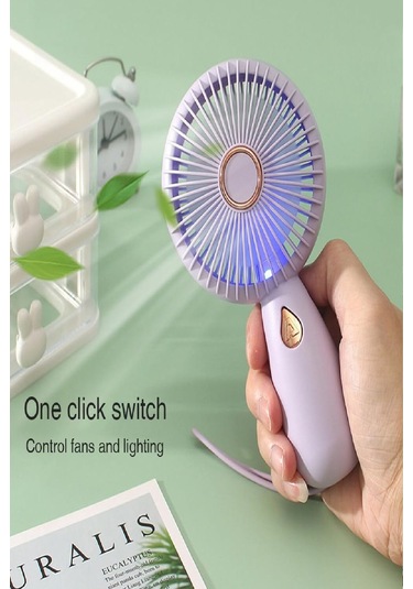 Şarjlı Sessiz Güçlü El Fanı Mini Taşınabilir Usb Vantilatör 5 Pervaneli Fan