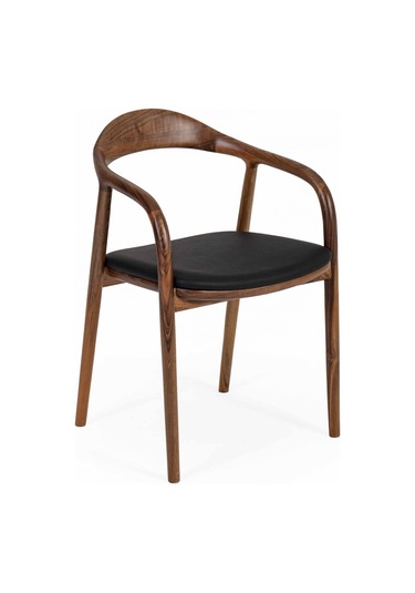 Zodiac Exclusive Yılan Ahşap Sandalye Ceviz - Siyah