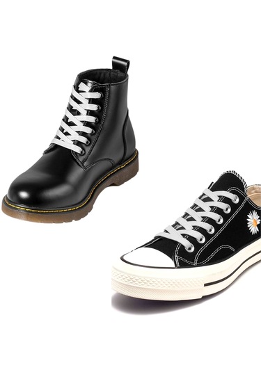 100 Cm Yassı Mumlu Ayakkabı Bağcığı, Sağlam Pamuk Örgü Bağcık