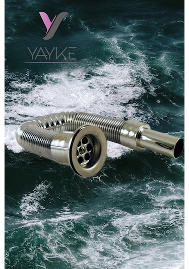 Yayke Körüklü Lavabo Sifonu Lavabo Gider Borusu Krom