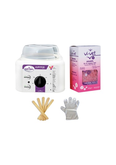 Depi Roll Jupiter Ağda Makinesi + Vi-Vet Granül Pudralı Ağda 250 G + Spatula + Eldiven