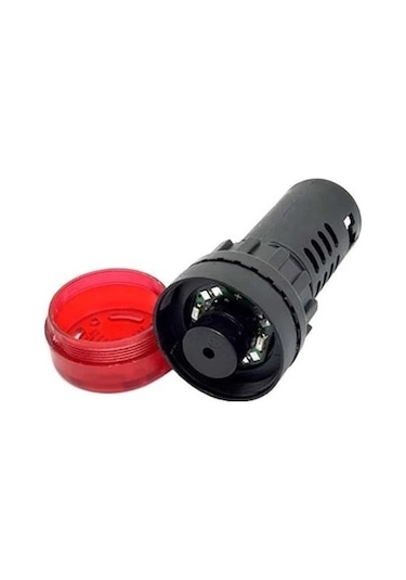Kırmızı Led Işıklı Buzzer - 220v Ac