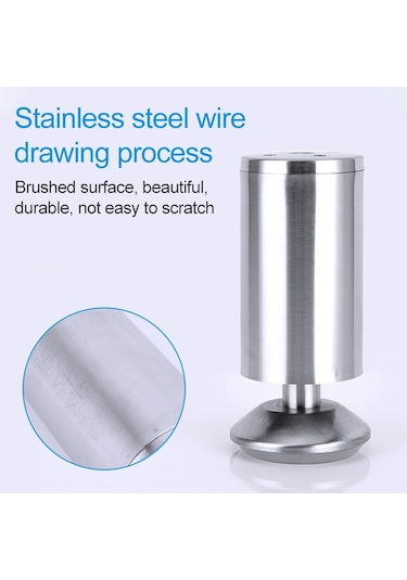 Paslanmaz Çelik Tel Çekme Kalınlaşmış Sütun Kanepe Mobilya Dolabı Ayağı, Yükseklik: 400mm Diğer