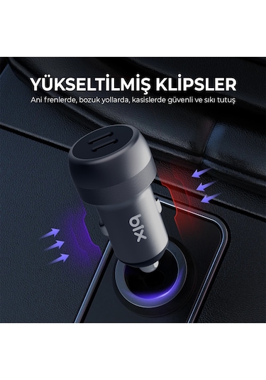 Bix Bxcc100w 100w 2 Type-c Portlu Mini Araç İçi Hızlı Şarj Cihazı