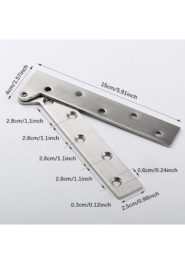 Homyl 2pcs Paslanmaz Çelik Görünmez Katlanır Raf Menteşeleri L