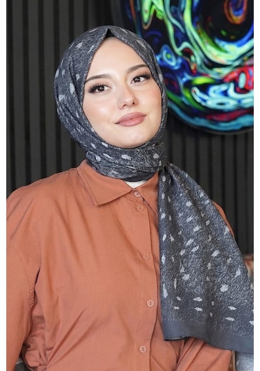 Afvente Geyik Desen Gri Soft Pamuk Şal Diğer