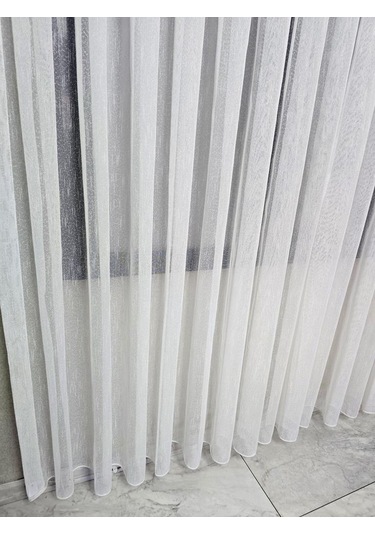 Nokta Çizgi Desenli Şık Tül Perde Ekru 1 E 3 Pileli Et5003santuk