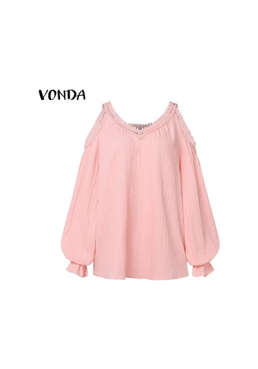 Vonda Kadın Vintage V Yaka Fener Uzun Kollu Omuzdan Bağlamalı Dantel Bluzlar Sarı Vonda Kadın Vintage V Yaka Fener Uzun Kollu Omuzdan Bağlamalı Dantel Bluzlar Sarı