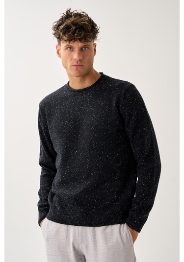 Erkek Melanj Triko Kazak Lacivert