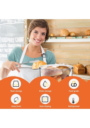 Lemestar Pet Cam Gösterişli Ekmek Saklama Kutusu 8.86x8.86x4.84 İnç - Paslanmaz Çelik Kelebekle Set, Ev Yapımı Ekmek/pasta/tost/muffin İçin Taze Tutucu Şeffaf