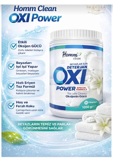 Homm Clean Oxi Power Beyazlar İçin Kutu Deterjan 1050 G