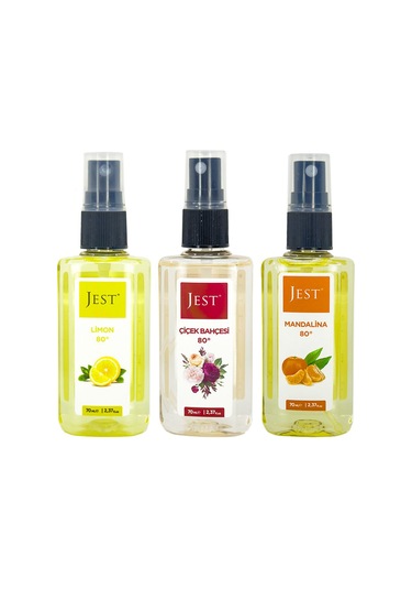 ﻿Jest 80 Derece Çiçek Bahçesi + Limon + Mandalina Kolonyası 3 x 70 ML