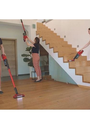 Einhell TE-SV 18Li Akülü Dikey Süpürge + Starter Kit 4.0 Ah Kırmızı