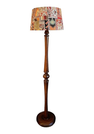 Masif Torna Ayak,Kilim Desen Lambader,Abajur,Köşe Aydınlatması