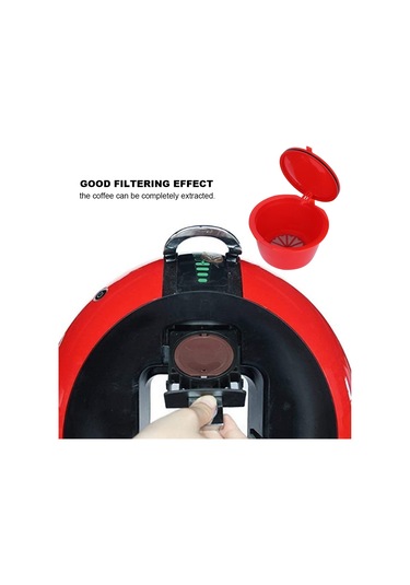 Maiyame Dolce Gusto Yeniden Doldurulabilir Kahve Kapsülü, Sünger Kaşık Setiyle, Sağlıklı Ve Çevre Dostu Kırmızı, Kahverengi, Siyah