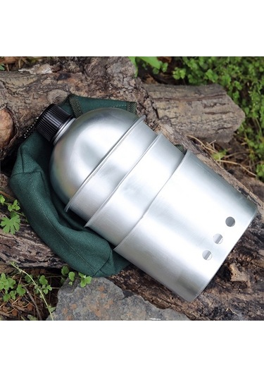 Ebitda 3 Parça Tencere Seti Alüminyum Askeri Kantin Bardak Odun Sobası Seti K Gümüş