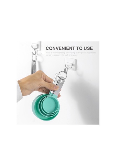 Neevoyu Kahve, Şeker, Yağ Ölçümü İçin 8 Parça Plastik+paslanmaz Çelik Kupa Ve Kaşık Seti - Mutfak Fırıncı Gereci Siyah