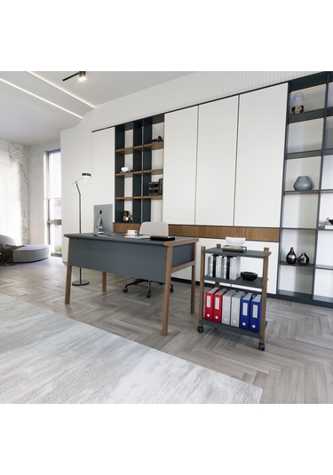 Zenith Çalışma Masası 120cm Antrasit Ceviz