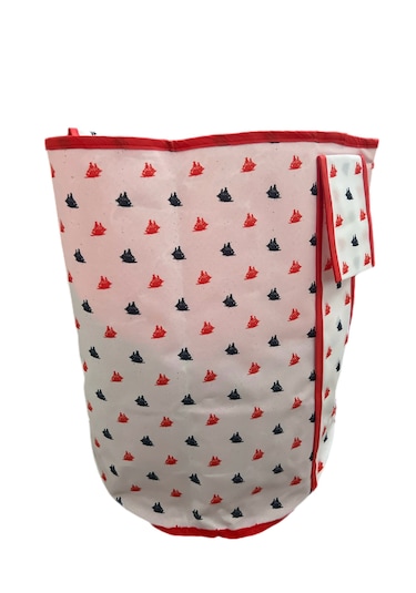 Tutmalı Baskılı Oyuncak Sepeti Oyuncak Kutusu 45 Cm Kırmızı