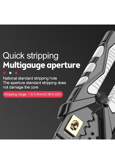 25'i 1 Arada Elektrikçi Çok Amaçlı Kablo Sıyırma Aleti Siyah