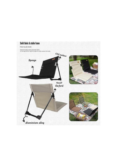 Bloomnest Alüminyum Alaşım Katlanır Sırt Sandalyesi, Plaj Piknik İçin Kolay Ayarlanabilir Koltuklar, Kamp Ve Yürüyüş İçin, 39x39.5x60 Cm, Altın - Siyah Altın - Siyah