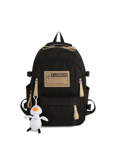 Gençler İçin Şık Ve Spor Lise Çantası, Dayanıklı Büyük Kapasiteli Okul Sırt Çantası, Ergonomik Tasarım Siyah