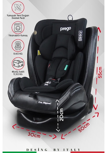 Prego Profix Pro Signal 360  Derece Dönebilen Isofixli 0-36 KG Oto Koltuğu