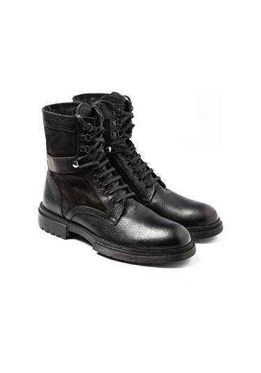 Erkek Ka-bc5801 John May Tekstıl Casual Bot Siyah Flooter+siyah Nubuk Siyah