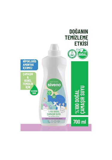 Siveno %100 Doğal Çamaşır Suyu Bitkisel Lavanta Çay Ağacı Tüm Yüzey ve Kumaşlarda 700 ML