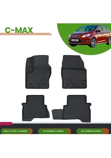 Ford C-max 2011+ 4d Araca Özel Havuzlu Paspas Takımı Karbon