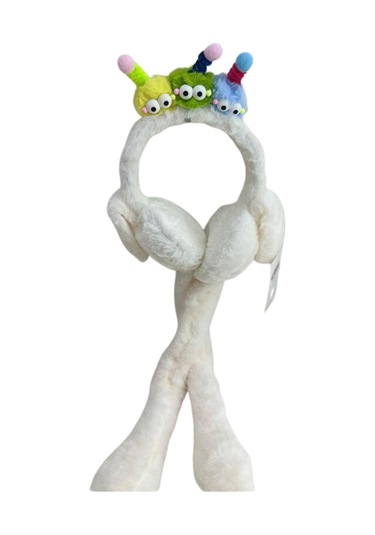 Recos Çocuk Peluş Figürlü Oynar Kulaklı Hareketli Sesli Kışlık Kulaklık Rcs.trl.ekr.2025 Ekru