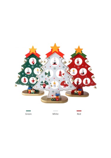 Wezone "ahşap Noel Ağacı Dekoru - 10.62 İnç Asılı Süslemeli İç/dış Mekan Parti Süsü" Beyaz