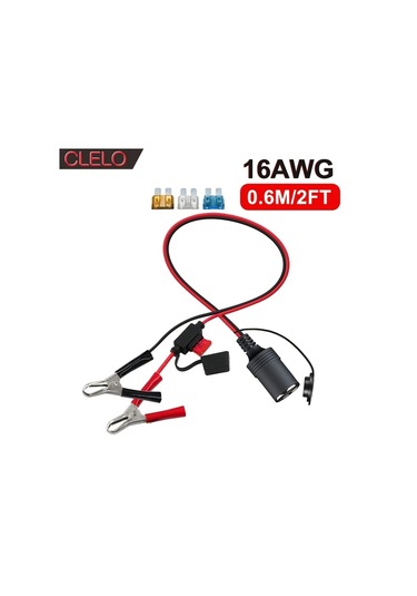 Honeybeeshop Clelo Araç Pili Bağlantı Adaptörü 16awg Uzatma Kablosu 06 Metre 2 Ayak Aşırı Akım Koruma Sigortaları 5a 10a 15a 20a Karavanlar Tekneler