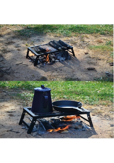 Nurgaz Ng-Augo Ateş Üstü Orta Boy Kamp Yemek Çay Izgarası Çok Renkli