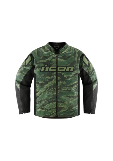 Icon Hooligan Ce Tigersblood Korumalı Motosiklet Montu Siyah Yeşil