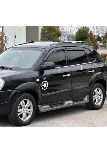 Ebal Otomotiv Hyundai Tucson Krom Cam Çıtası 4 prç. 2005-2014 P.Çelik
